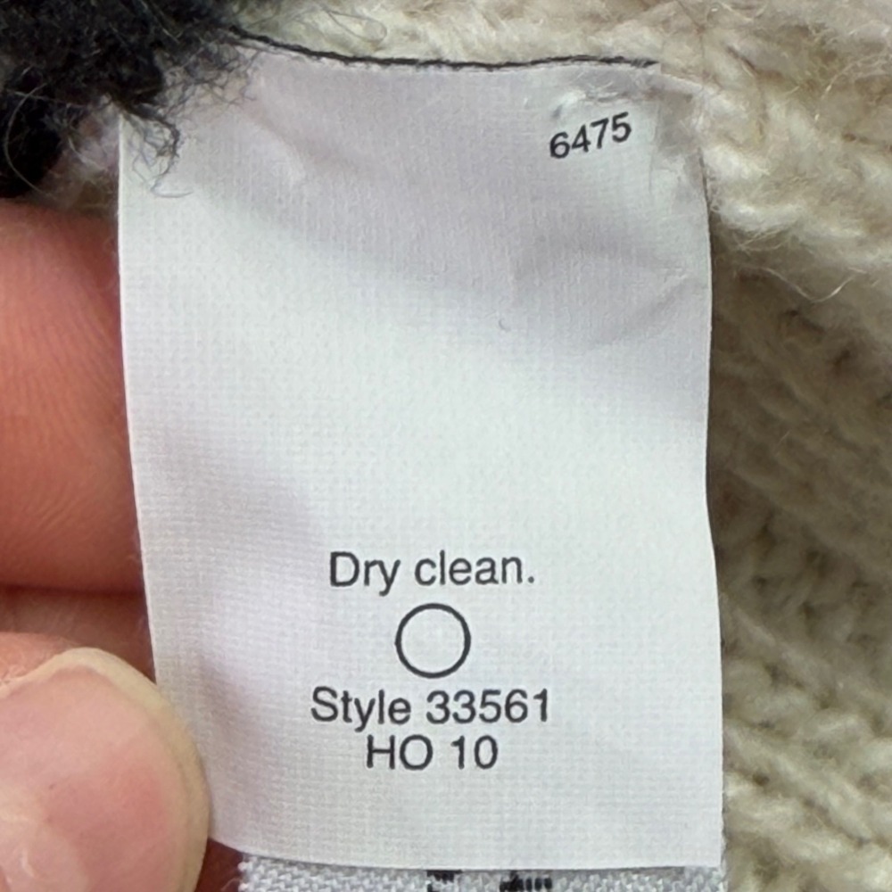 J.Crew Fair Isle Wool Mohair Blend Snap Neck Sweater Cream Black Womens Small - Picture 6 of 11